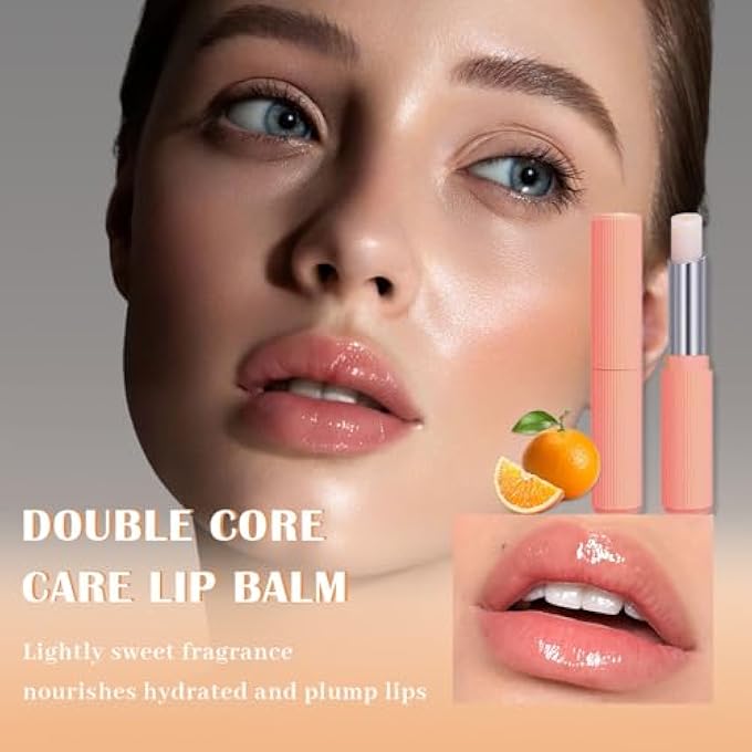 BINGBRUSH 3PCS-DOUBLE CORE LIPSTICK,ULTRA MOISTURIZING NOURISHING LIP CARE BALM WITH FRUIT FRAGRANCE, LONG-LASTING HYDRATION TO REPAIR DRY WATERPROOF MOISTURIZER LIPSTICK SET (ORANGE+PEACH+BLUE BERRY) - Image 2